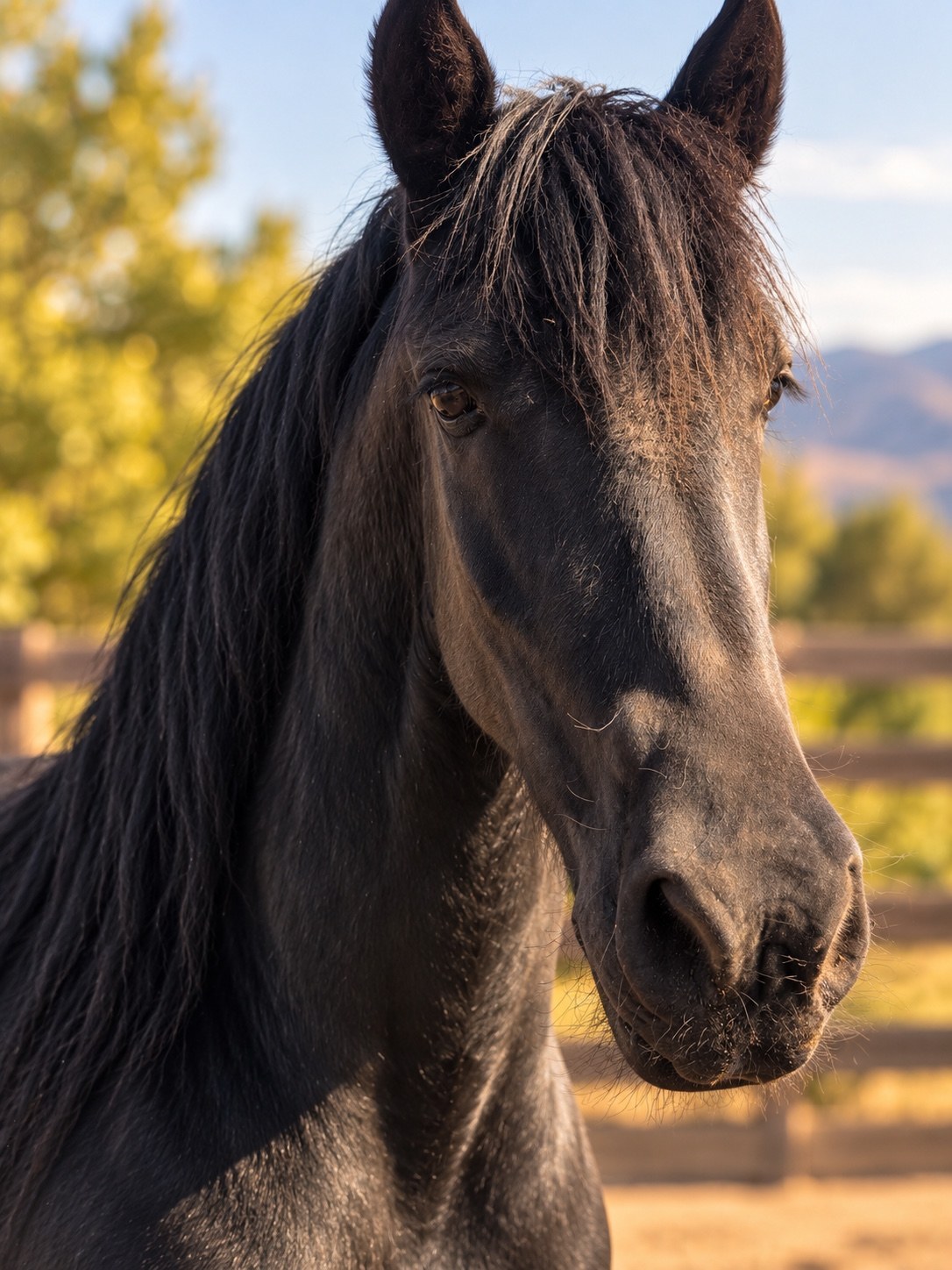 Close-up portrait of the horse